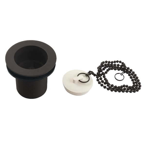 112 Chain and Stopper Tub Drain with 2 Body Thread, Oil Rubbed Bronze